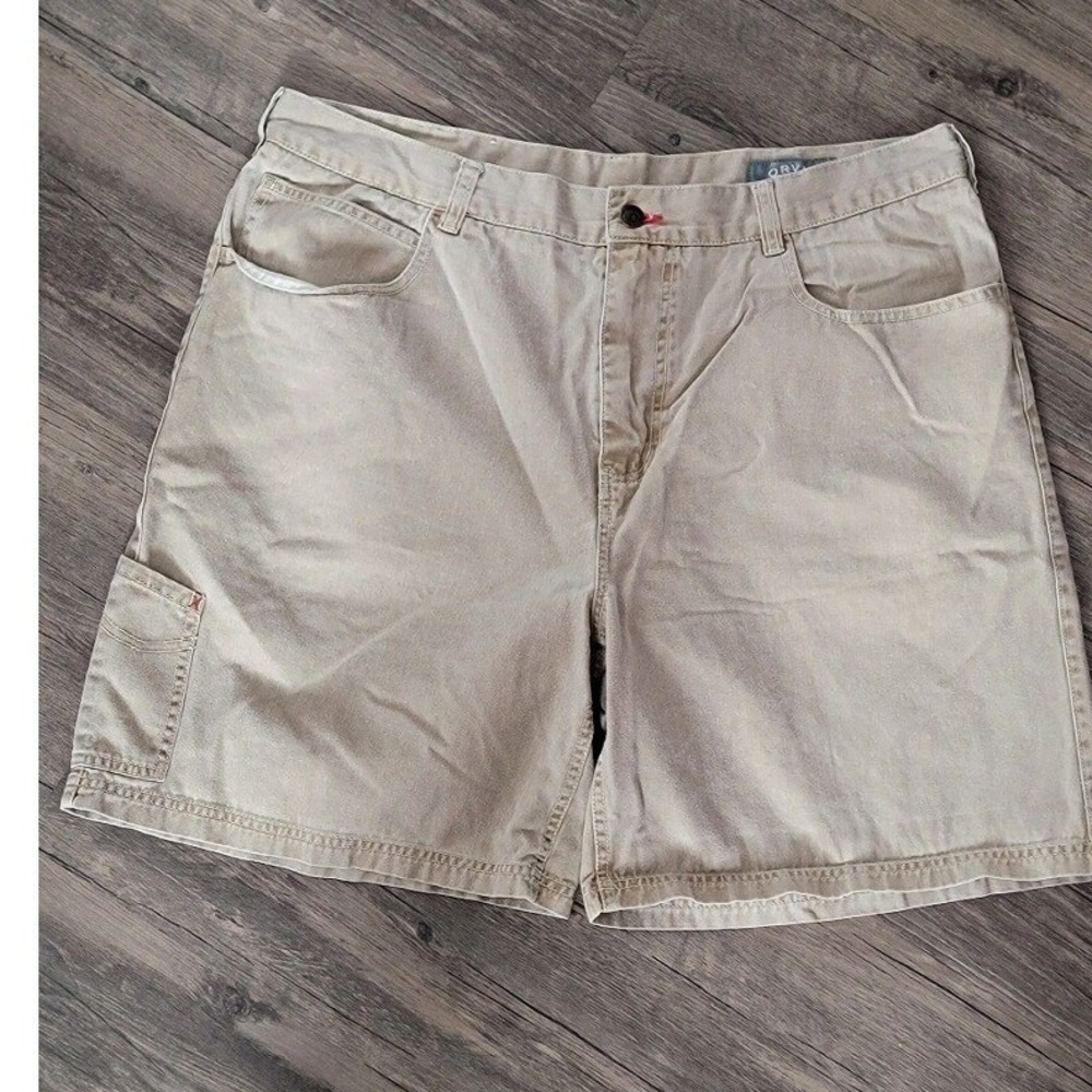 Orvis Trout Bum Mens Khaki Cotton Utility Shorts Tan Size 38 Cargo Pocket